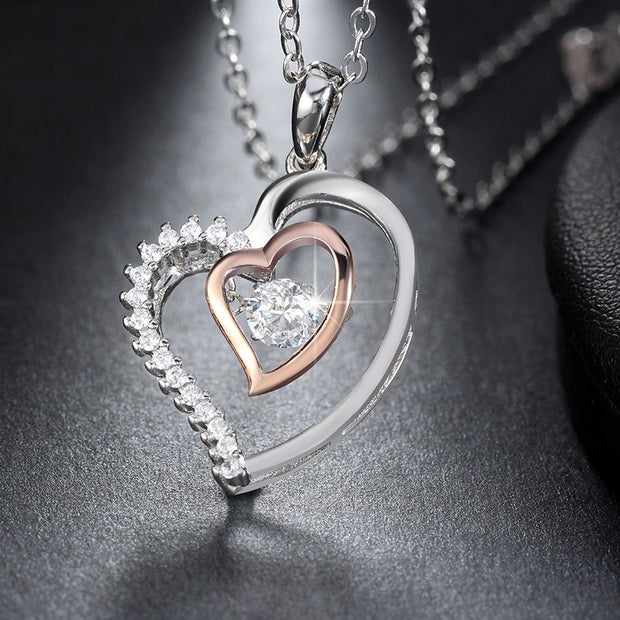 Heart-shaped zircon jewelry beating heart