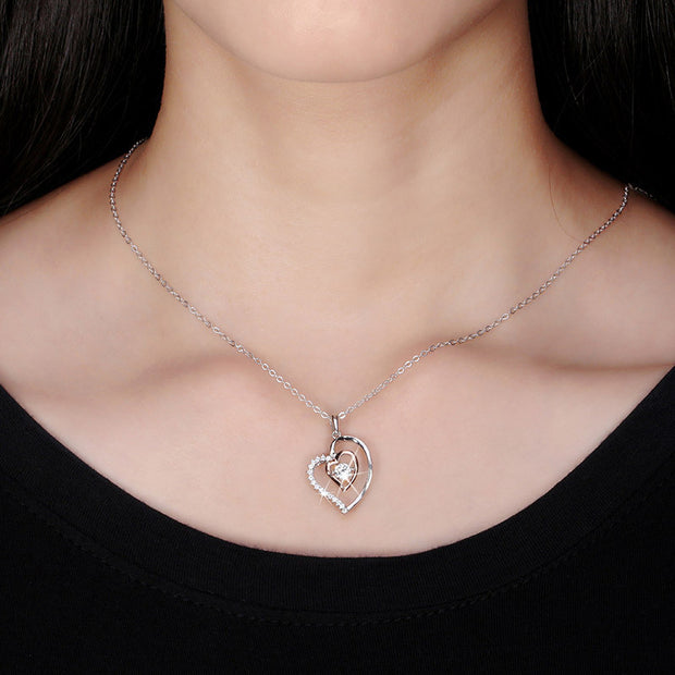 Heart-shaped zircon jewelry beating heart