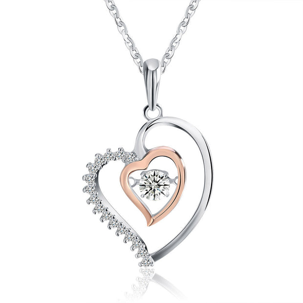 Heart-shaped zircon jewelry beating heart