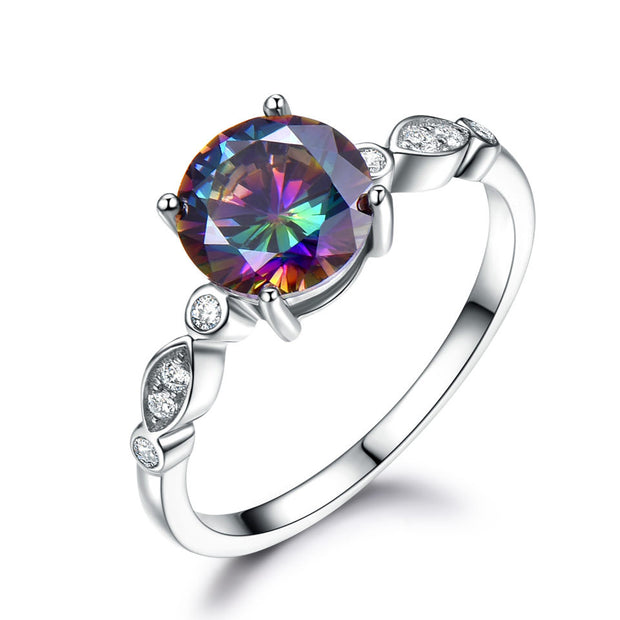 Sapphire Silver Birthstone  Female Ring Jewelry